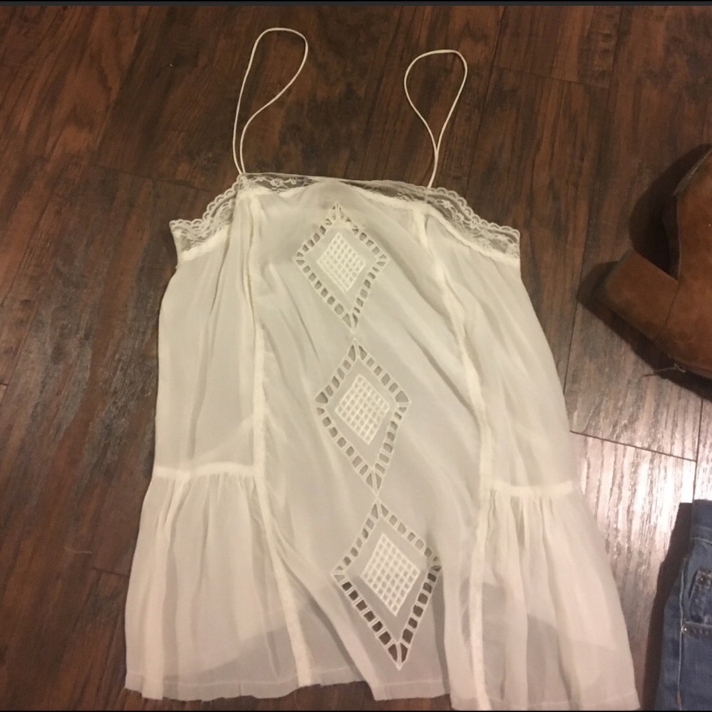 Cleobella white sheer tank / camisole